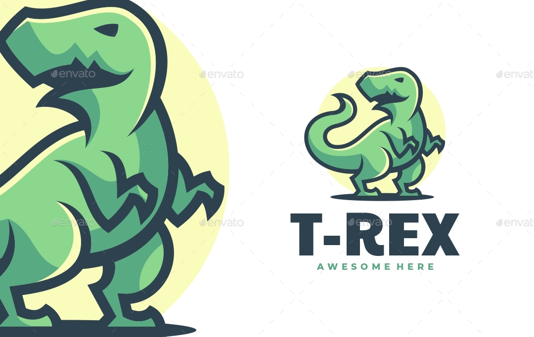 T Rex Simple Mascot Logo Template Logo Templates Graphicriver